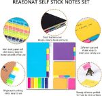 Picture of Sticky Note Set, 402 Sheets Self-Stick Divider Memo Notes Pads Bookmark Writing Label Colourful Markers Bookmark with PET Index Lable
