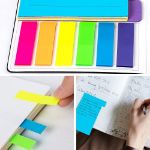Picture of Sticky Note Set, 402 Sheets Self-Stick Divider Memo Notes Pads Bookmark Writing Label Colourful Markers Bookmark with PET Index Lable