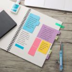 Picture of Sticky Note Set, 402 Sheets Self-Stick Divider Memo Notes Pads Bookmark Writing Label Colourful Markers Bookmark with PET Index Lable
