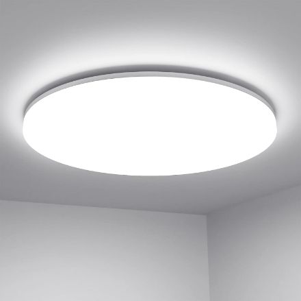 Picture of 24W LED Bathroom Ceiling Light, 2400lm, IP20 Waterproof, 5000K Daylight White, Flush Mount Round Light for Bathroom, Kitchen, Hallway, Garage