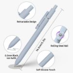 Picture of Gel Pens, 10 Pcs 0.5mm Japanese Black Ink Pens Fine Point Smooth Writing Pens with Silicone Grip, High-End Series Metal Clip Retractable Pens (10 Pcs Morandi)