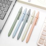 Picture of Gel Pens, 10 Pcs 0.5mm Japanese Black Ink Pens Fine Point Smooth Writing Pens with Silicone Grip, High-End Series Metal Clip Retractable Pens (10 Pcs Morandi)
