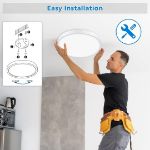 Picture of LED Flush Mount Ceiling Light Fixture - 5000K Daylight White, 24W (240W Equivalent), Energy-Efficient, Ultra-Thin Design