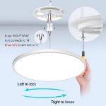 Picture of LED Flush Mount Ceiling Light Fixture - 5000K Daylight White, 24W (240W Equivalent), Energy-Efficient, Ultra-Thin Design