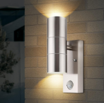 Picture of Stainless Steel Up-Down Motion Sensor Wall Light, PIR Sensor Outdoor Wall Lamp, IP44 Waterproof, GU10 Bulbs Included, for Garden, Pathway & Porch