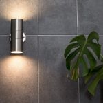 Picture of Modern Stainless Steel Outdoor Up/Down Wall Light – IP44 Waterproof Security Light for Garden, Pathways, Patios & Driveways