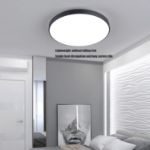 Picture of 18W LED Flush Mount Ceiling Light – 1500LM Bright 4000K Daylight White – Modern Black Round Ceiling Lamp for Bathroom, Living Room, Bedroom & Hallway