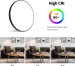 Picture of 18W LED Flush Mount Ceiling Light – 1500LM Bright 4000K Daylight White – Modern Black Round Ceiling Lamp for Bathroom, Living Room, Bedroom & Hallway