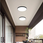 Picture of 18W LED Flush Mount Ceiling Light – 1500LM Bright 4000K Daylight White – Modern Black Round Ceiling Lamp for Bathroom, Living Room, Bedroom & Hallway