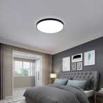 Picture of 18W LED Flush Mount Ceiling Light – 1500LM Bright 4000K Daylight White – Modern Black Round Ceiling Lamp for Bathroom, Living Room, Bedroom & Hallway