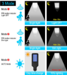 Picture of 2200W LED Solar Wall Light with PIR Motion Sensor & Remote Control - IP65 Waterproof Outdoor Lighting, 3 Modes for Garden, Driveway, and Security