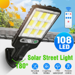 Picture of 2200W LED Solar Wall Light with PIR Motion Sensor & Remote Control - IP65 Waterproof Outdoor Lighting, 3 Modes for Garden, Driveway, and Security
