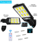 Picture of 2200W LED Solar Wall Light with PIR Motion Sensor & Remote Control - IP65 Waterproof Outdoor Lighting, 3 Modes for Garden, Driveway, and Security