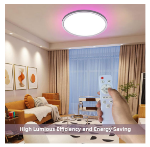 Picture of LED Ceiling Light Dimmable, 24W 3200LM, RGB Color Changing Flush Ceiling Lamp with Remote Control, Adjustable Brightness & Color Temperature for Bedroom, Living Room, Kitchen