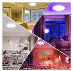 Picture of LED Ceiling Light Dimmable, 24W 3200LM, RGB Color Changing Flush Ceiling Lamp with Remote Control, Adjustable Brightness & Color Temperature for Bedroom, Living Room, Kitchen