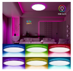 Picture of LED Ceiling Light Dimmable, 24W 3200LM, RGB Color Changing Flush Ceiling Lamp with Remote Control, Adjustable Brightness & Color Temperature for Bedroom, Living Room, Kitchen