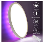 Picture of LED Ceiling Light Dimmable, 24W 3200LM, RGB Color Changing Flush Ceiling Lamp with Remote Control, Adjustable Brightness & Color Temperature for Bedroom, Living Room, Kitchen