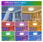 Picture of LED Ceiling Light Dimmable, 24W 3200LM, RGB Color Changing Flush Ceiling Lamp with Remote Control, Adjustable Brightness & Color Temperature for Bedroom, Living Room, Kitchen