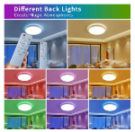 Picture of LED Ceiling Light Dimmable, 24W 3200LM, RGB Color Changing Flush Ceiling Lamp with Remote Control, Adjustable Brightness & Color Temperature for Bedroom, Living Room, Kitchen