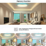 Picture of LED Ceiling Light Dimmable, 24W 3200LM, RGB Color Changing Flush Ceiling Lamp with Remote Control, Adjustable Brightness & Color Temperature for Bedroom, Living Room, Kitchen