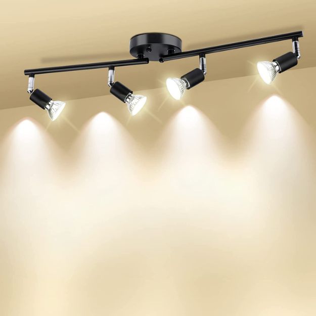 Picture of LED Ceiling Light Rotatable – 4 Way Adjustable Modern Spotlights, Matte Black, Flexible Lighting for Living Room, Bedroom & Kitchen