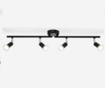 Picture of LED Ceiling Light Rotatable – 4 Way Adjustable Modern Spotlights, Matte Black, Flexible Lighting for Living Room, Bedroom & Kitchen