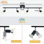 Picture of LED Ceiling Light Rotatable – 4 Way Adjustable Modern Spotlights, Matte Black, Flexible Lighting for Living Room, Bedroom & Kitchen