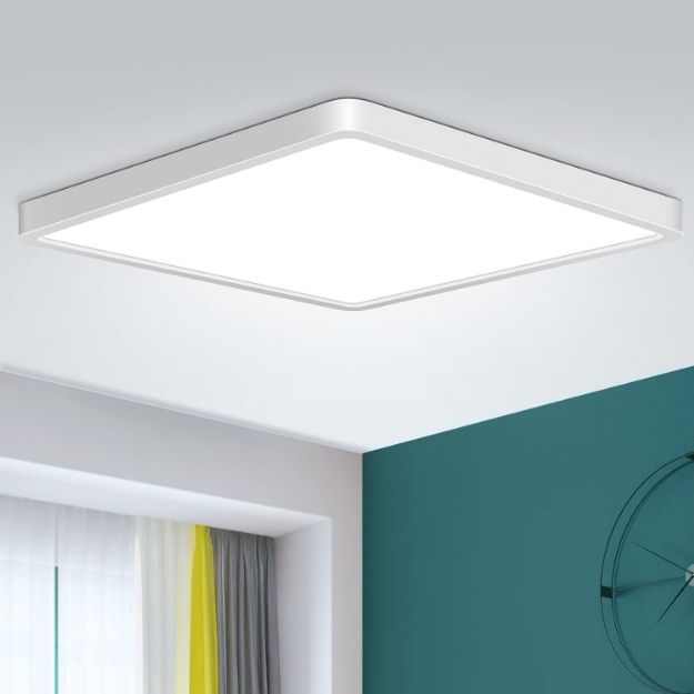 Picture of LED Bathroom Ceiling Lights – 18W, 6500K Daylight White, Ultra-Slim Modern Square for Kitchen, Living Room & Hallway