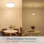 Picture of 24W LED Ceiling Light, 3000K Warm White, 2400lm, IP54 Waterproof, Flush Mount, Energy-Efficient, Ideal for Bathroom, Kitchen, Bedroom & Hallway