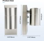 Picture of Modern Stainless Steel Outdoor Wall Light with PIR Motion Sensor, IP44 Waterproof, Includes 7W LED GU10 Bulb, Ideal for Gardens, Patios & Driveways