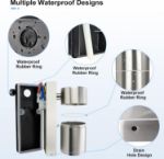 Picture of Modern Stainless Steel Outdoor Wall Light with PIR Motion Sensor, IP44 Waterproof, Includes 7W LED GU10 Bulb, Ideal for Gardens, Patios & Driveways