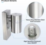 Picture of Modern Stainless Steel Outdoor Wall Light with PIR Motion Sensor, IP44 Waterproof, Includes 7W LED GU10 Bulb, Ideal for Gardens, Patios & Driveways