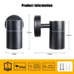 Picture of Outdoor Wall Light, Up Down Exterior Sconce, GU10 Base, IP44 Waterproof, Black Stainless Steel, Ideal for Garden, Patio & Porch