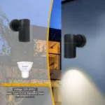 Picture of Outdoor Wall Light, Up Down Exterior Sconce, GU10 Base, IP44 Waterproof, Black Stainless Steel, Ideal for Garden, Patio & Porch