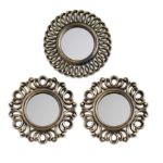 Picture of Wall Mirrors Set of 3 – Round Gold Decorative Mirrors for Living Room, Bedroom & Hallway – Shabby Chic Champagne Gold Mirror Wall Décor –  Gift for Women & Moms