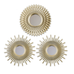 Picture of Wall Mirrors Set of 3 – Round Gold Decorative Mirrors for Living Room, Bedroom & Hallway – Shabby Chic Champagne Gold Mirror Wall Décor –  Gift for Women & Moms