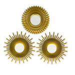 Picture of Wall Mirrors Set of 3 – Round Gold Decorative Mirrors for Living Room, Bedroom & Hallway – Shabby Chic Champagne Gold Mirror Wall Décor –  Gift for Women & Moms