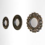 Picture of Wall Mirrors Set of 3 – Round Gold Decorative Mirrors for Living Room, Bedroom & Hallway – Shabby Chic Champagne Gold Mirror Wall Décor –  Gift for Women & Moms