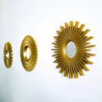 Picture of Wall Mirrors Set of 3 – Round Gold Decorative Mirrors for Living Room, Bedroom & Hallway – Shabby Chic Champagne Gold Mirror Wall Décor –  Gift for Women & Moms