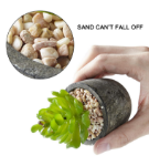 Picture of Pack of 5 Artificial Succulent Plants in Pots – Includes 10 Realistic Faux Succulents with Decorative Stones – Fake Potted Plants for Home, Office & Outdoor Decor