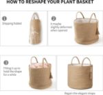 Picture of Macrame Woven Storage Basket with Tassel – Decorative Jute & Cotton Rope Basket with Handles – Boho Organizer for Plants, Blankets, Toys & Home Decor – Small & Medium Sizes Available