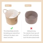 Picture of Macrame Woven Storage Basket with Tassel – Decorative Jute & Cotton Rope Basket with Handles – Boho Organizer for Plants, Blankets, Toys & Home Decor – Small & Medium Sizes Available