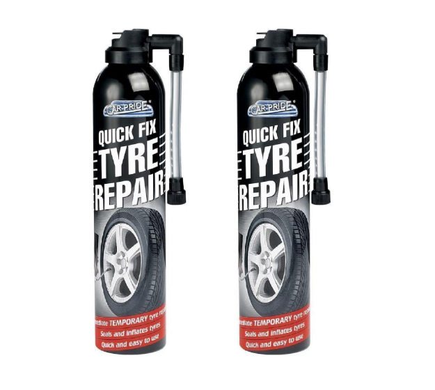 Picture of 2 Pack Emergency Flat Tyre Repair Kit – Quick Fix Tyre Inflator & Sealant Spray for Cars – Fast Tubeless Puncture Repair Aerosol – No Tools Needed
