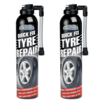 Picture of 2 Pack Emergency Flat Tyre Repair Kit – Quick Fix Tyre Inflator & Sealant Spray for Cars – Fast Tubeless Puncture Repair Aerosol – No Tools Needed