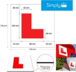 Picture of TL1000 Twin Pack Magnetic L Plates for Learner Drivers – Strong Hold, UK Legal & Weatherproof – Easy Attach/Remove L-Plates for Cars (Red, Pack of 2)