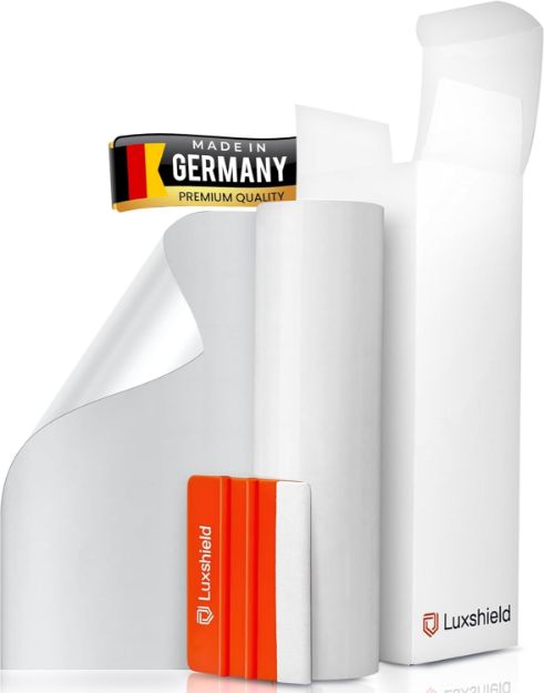 Picture of Luxshield Premium Paint Protection Film (12x100cm) – Clear Self-Adhesive Vinyl Wrap for Cars, Motorcycles & Bikes – Heavy Duty Scratch & UV Resistant Guard – German-Made Auto Body Shield