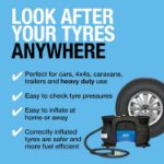 Picture of Ring RAC820 Heavy-Duty 12V Tyre Inflator – 180W Portable Air Compressor for Cars, 4x4, Caravans & Bikes – Fast Inflation, Auto Stop, Digital Gauge, LED Light & Storage Case 