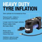 Picture of Ring RAC820 Heavy-Duty 12V Tyre Inflator – 180W Portable Air Compressor for Cars, 4x4, Caravans & Bikes – Fast Inflation, Auto Stop, Digital Gauge, LED Light & Storage Case 