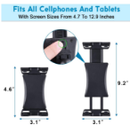 Picture of 360° Adjustable Tablet Holder for Exercise Bike – Universal iPad & Phone Mount for Gym, Treadmill, Car Headrest & Mic Stand | Fits 4.7-12.9” iPad Pro/Air/Mini, Samsung Galaxy Tab, iPhone 