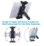 Picture of 360° Adjustable Tablet Holder for Exercise Bike – Universal iPad & Phone Mount for Gym, Treadmill, Car Headrest & Mic Stand | Fits 4.7-12.9” iPad Pro/Air/Mini, Samsung Galaxy Tab, iPhone 